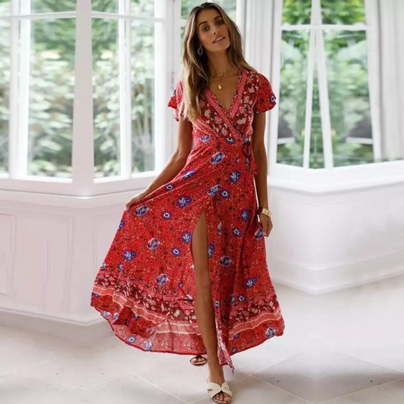 NEW Floral Wrap Maxi Dress - Picture 2 of 9